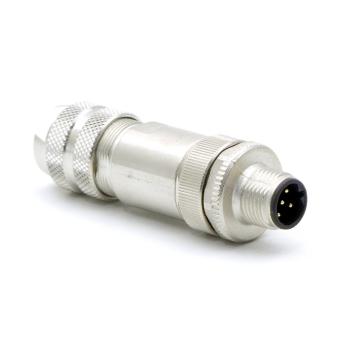 2 x M12 plug straight B-cod. shielded screw terminals 