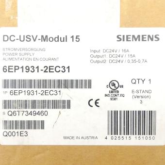 Stromversorgung DC-USV-Modul 15 