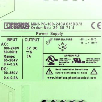 Power supply MINI-PS-100-240AC/ 5DC/3 