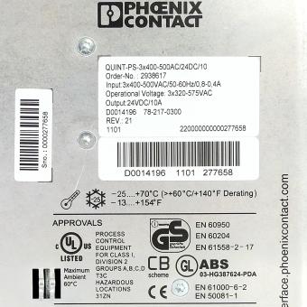 QUINT-PS-3X400-500AC/24DC/10 Stromversorgung 