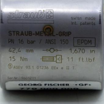 STRAUB-METAL-GRIP EPDM-Dichtung Edelstahlverschluß 