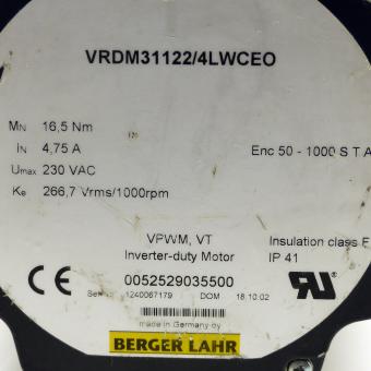 3-phase step motor with encoder VRDM31122/50LWCEO 