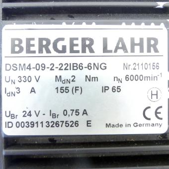 AC-Servomotor mit Bremse DSM4-09-2-22IB6-6NG-330V-NTC 