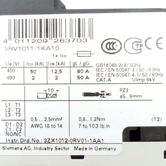 Sirius Leistungsschalter 3RV1011-1KA10 