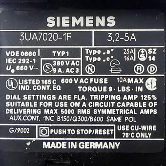 Overload relay 3UA70 20-1F 