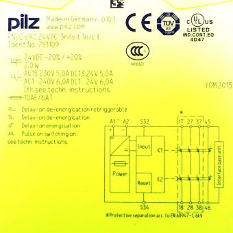 Safety relay PNOZ s9 24VDC 3n/o t 1n/c t 