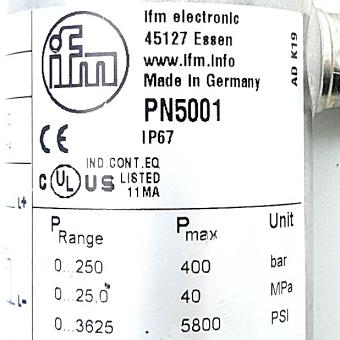 Pressure sensor with display PN5001 