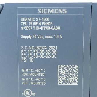 Simatic S7-1500 CPU 1518F-4 PN/DP 