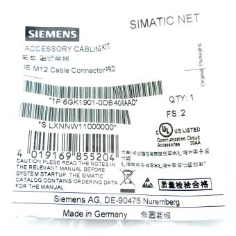 Cable connector 6GK1901-0DB40-6AA0 