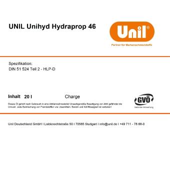 Hydrauliköl Unihyd Hydraprop 46 