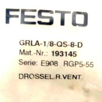 Drossel-Rückschlagventil GRLA-1/8-QS-8-D 