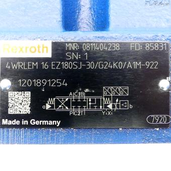 6/3 Directional control valve 4WRLEM 16 EZ180SJ-30/G24K0/A1M-922 