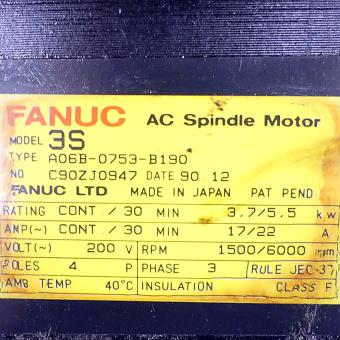 Spindle Motor A06B-0753-B190 