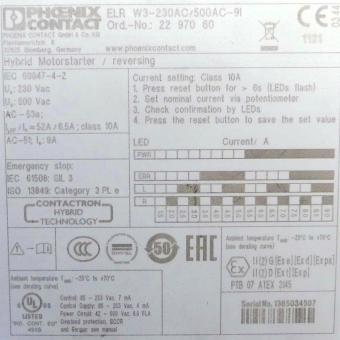 Hybrid motor starter ELR W3-230AC/500AC-9I 