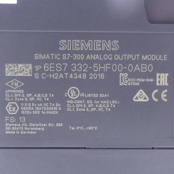 Simatic S7-300 ANALOG OUTPUT MODULE 