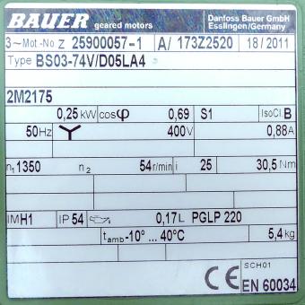 Getriebemotor BS03-74V/D05LA4 