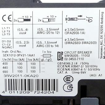 Circuit breaker 3RV2011-0KA20 