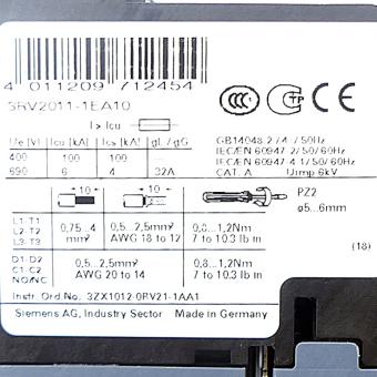 Circuit breaker 3RV2011-1EA10 