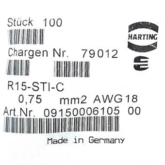 1 pack D-crimp contact, contact pins (100 pcs.) R15-STI-C 