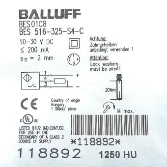 Inductive proximity switch BES01C8 