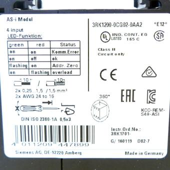 ASI-module SPS-interface 3RK1200-0CG02-0AA2 