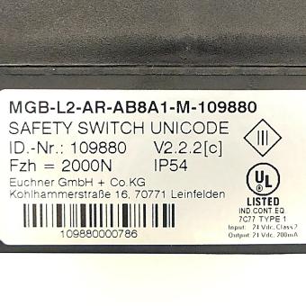 Sicherheitssteuergerät MGB-L2-AR-AB8A1-M 