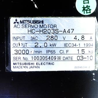 AC Servo Motor HC-H203S-A47 (Ohne Drehgeber) 