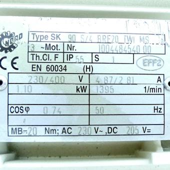 gear motor SK 90 S/4 BRE20 TWI M9 + 272-90 S/4 BRE20 TW M 