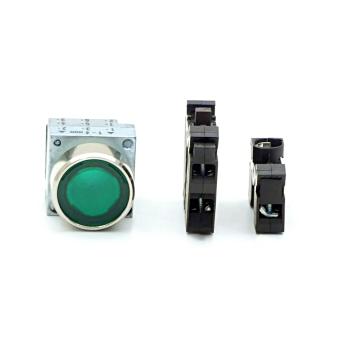 4 Pieces Illuminated push-button green 