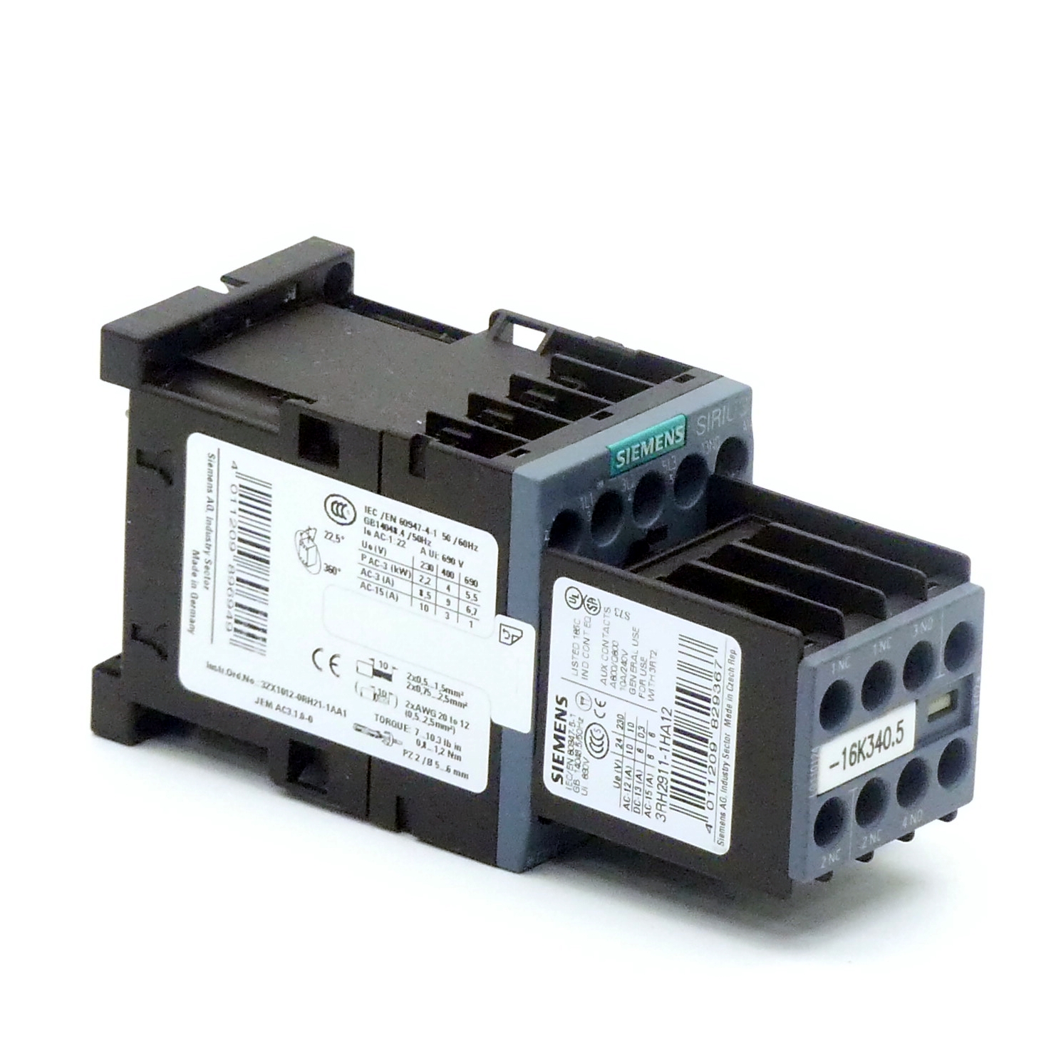 Power contactor 3RT2016-1BB44 