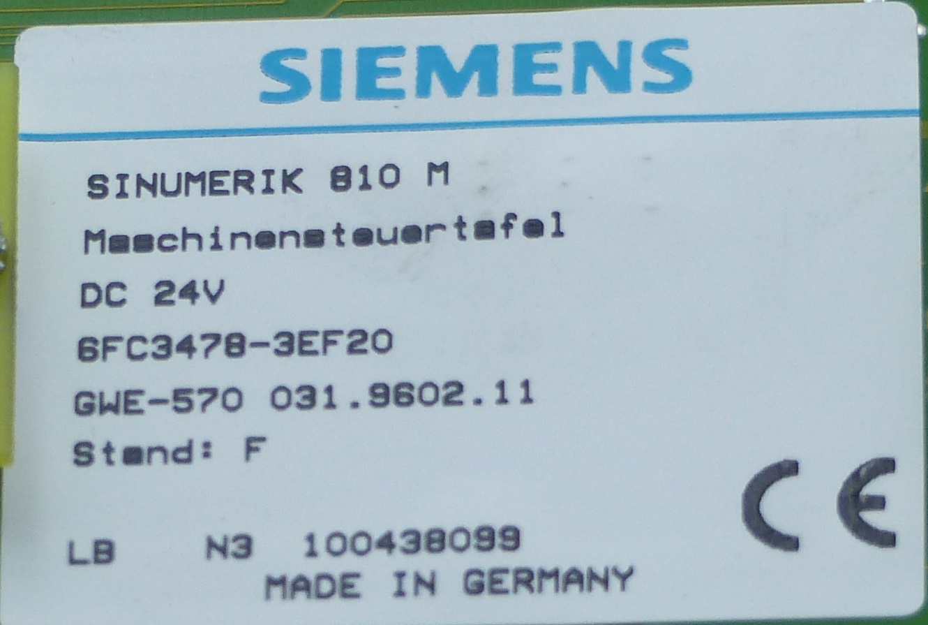 Sinumerik 810 M Maschinensteuertafel 