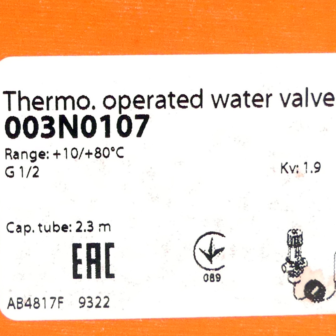 Wasser reg. valve 