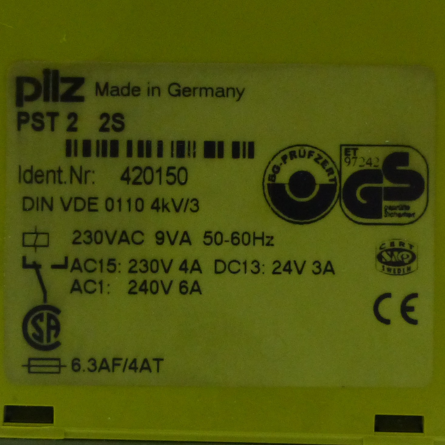 Safety Relay PST 2 2S 