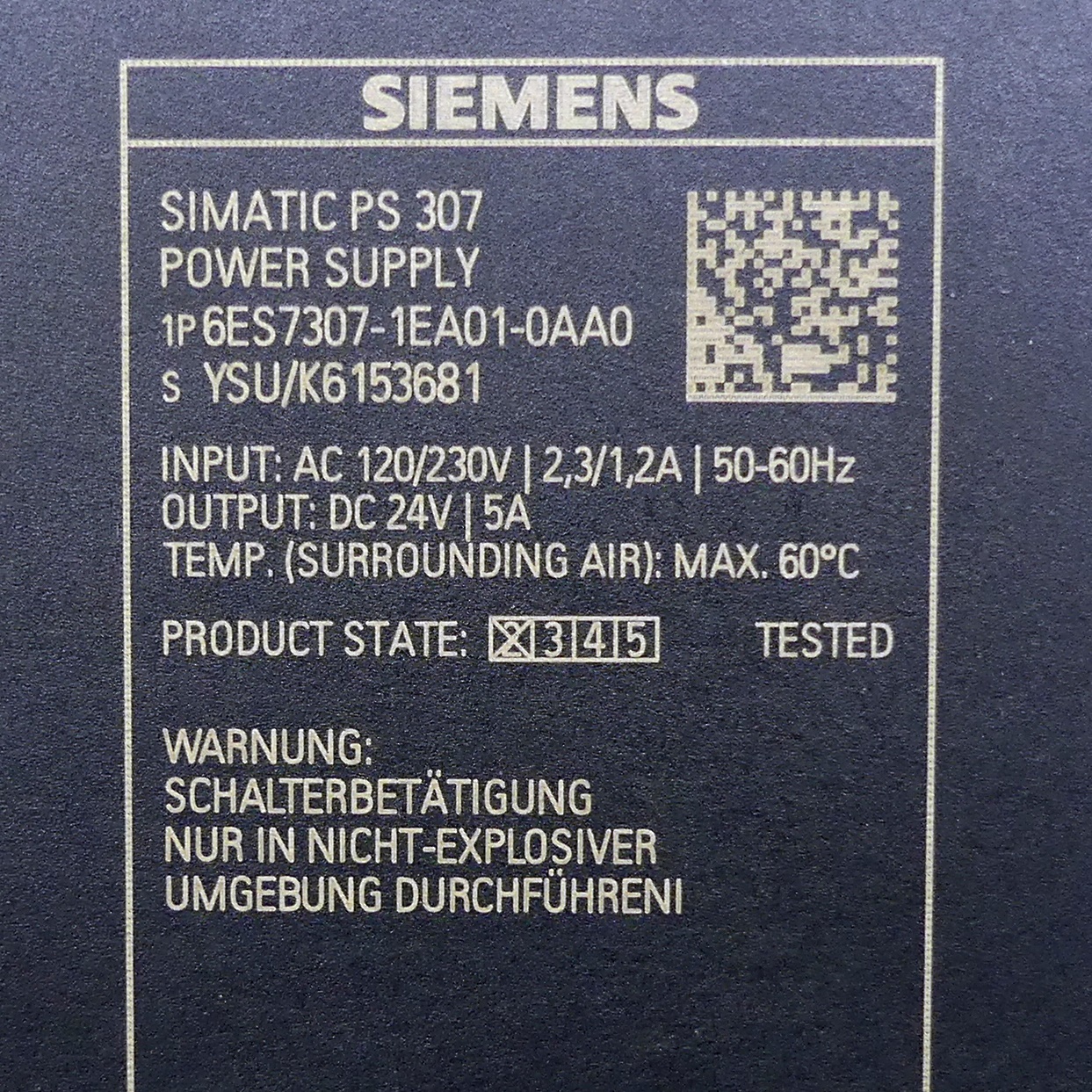 Power Supply SIMATIC PS 307 