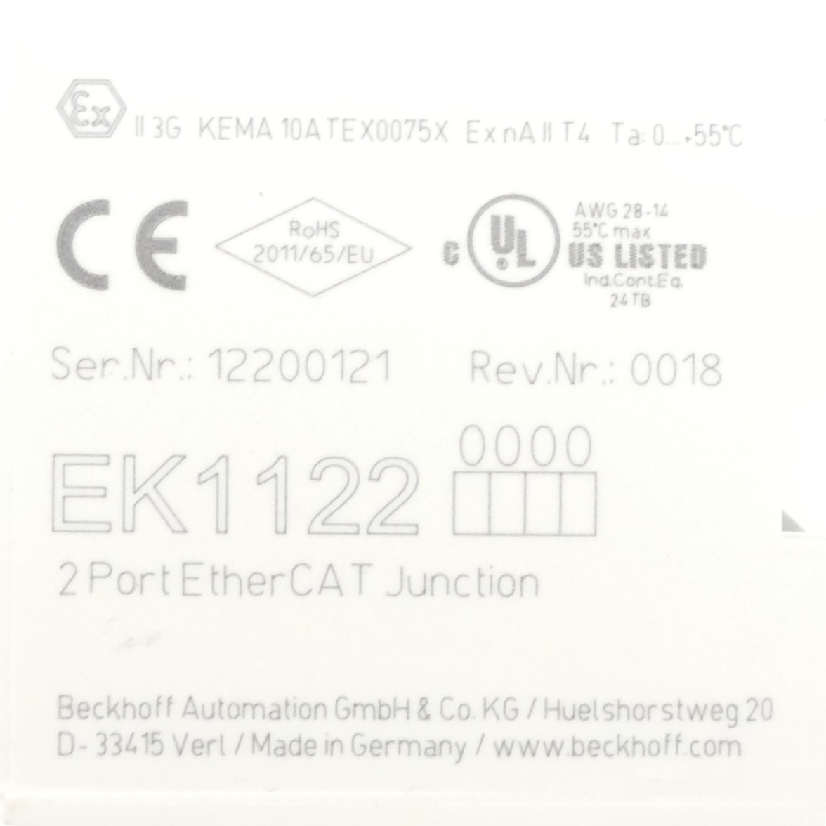 2-Port-EtherCAT-Junction 