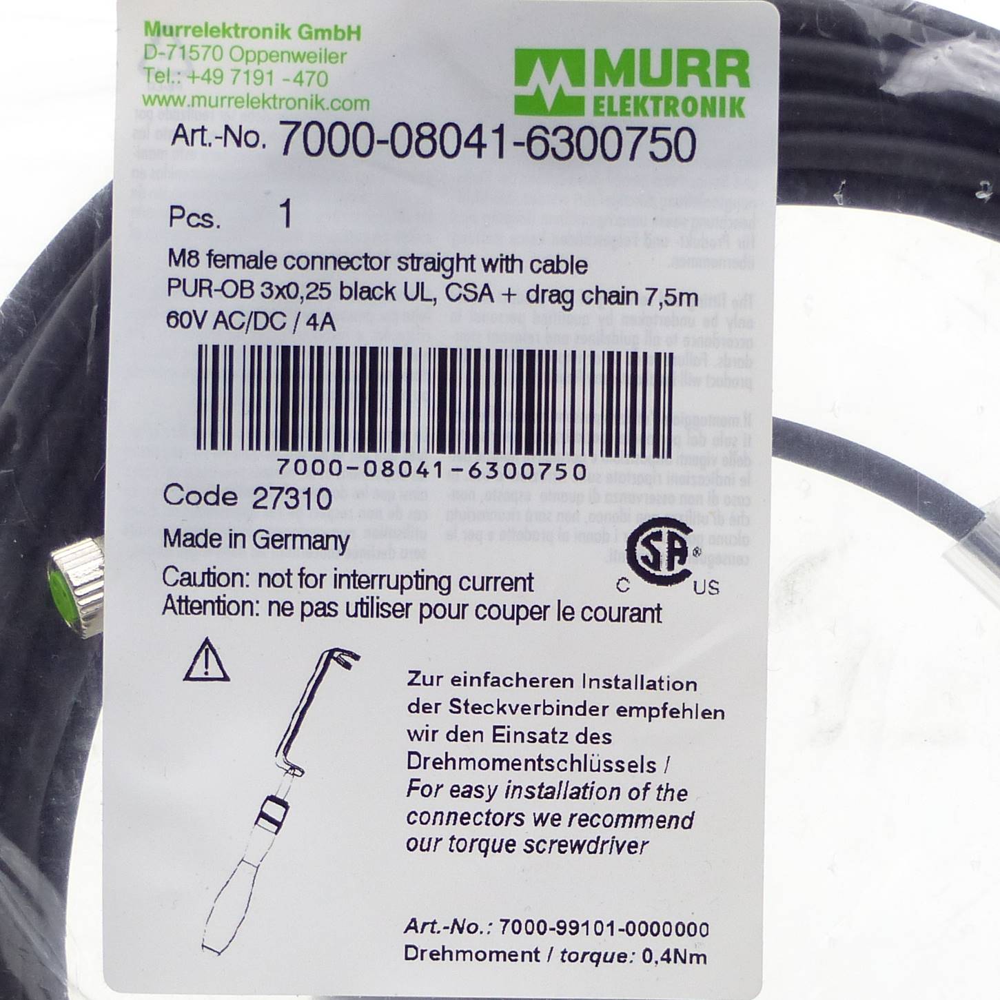 Cable 7000-08041-6300750 