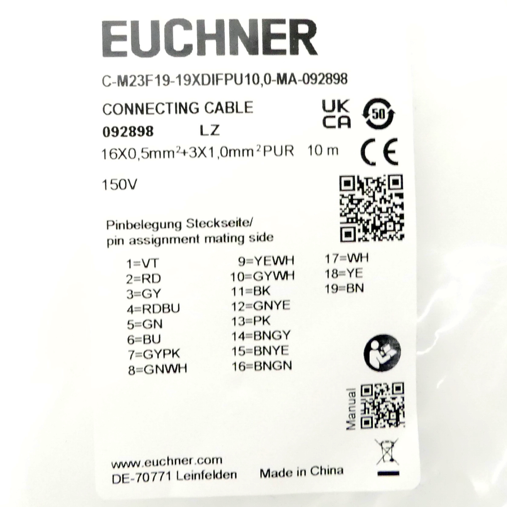 Verbindungskabel C-M23F19-19XDIFPU10,0-MA-092898 