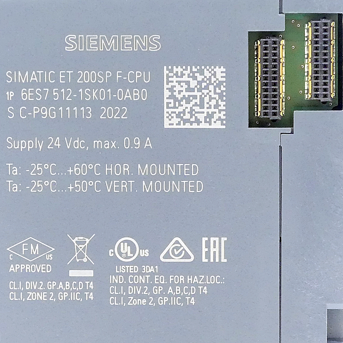 SIMATIC DP CPU 1512SP F-1 PN for ET 200SP, central processing unit with work memory 