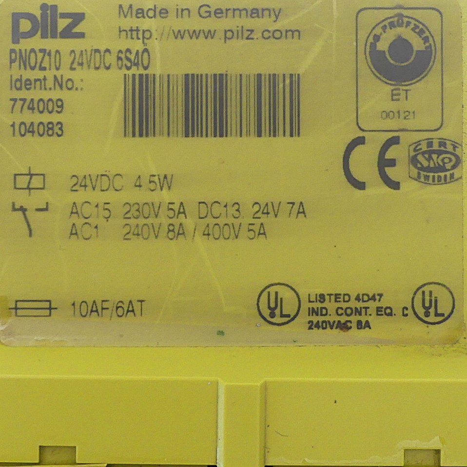 PNOZ 10 24VDC 6S40 Safety Switchgear 