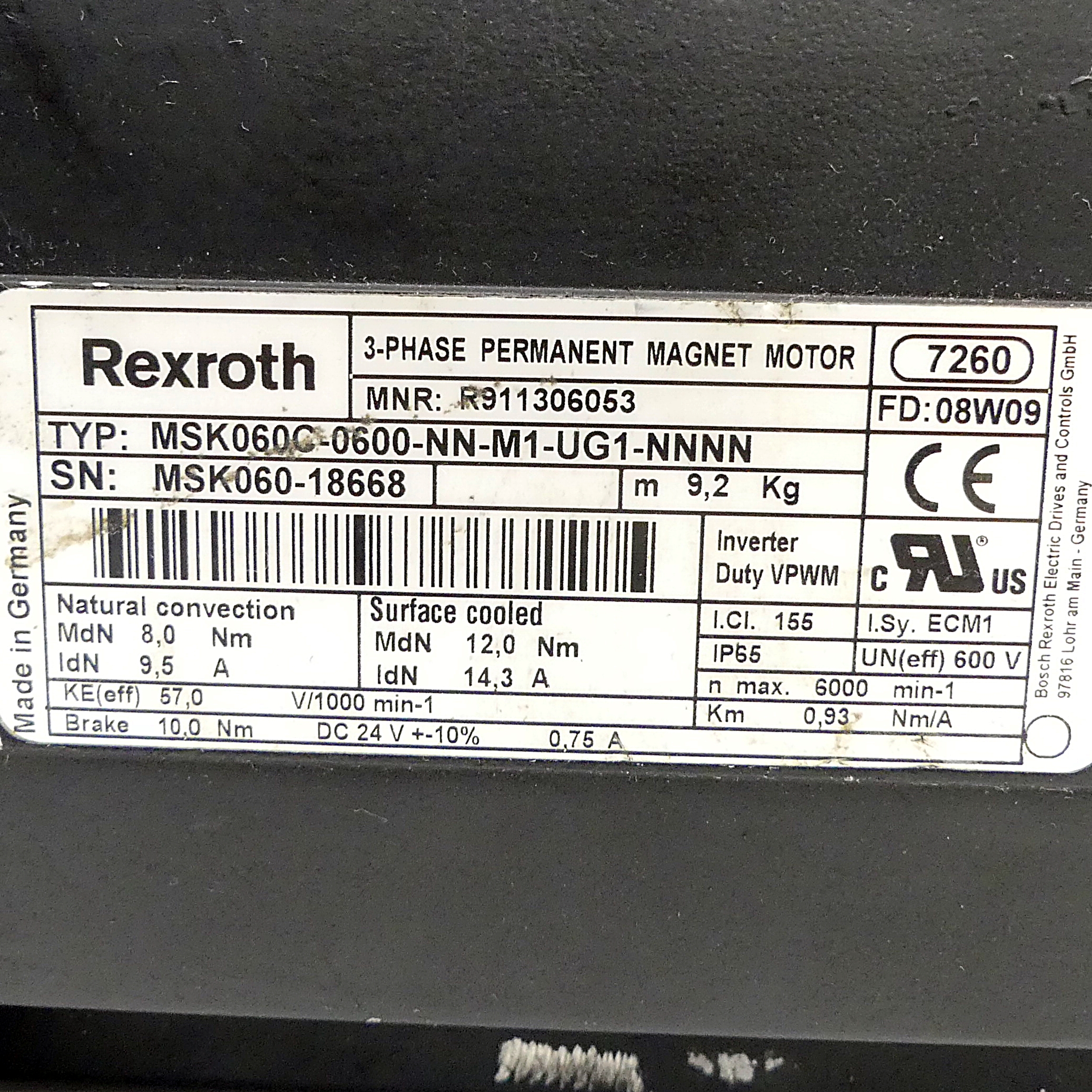 Servomotor MSK060C-0600-NN-M1-UG1-NNNN 