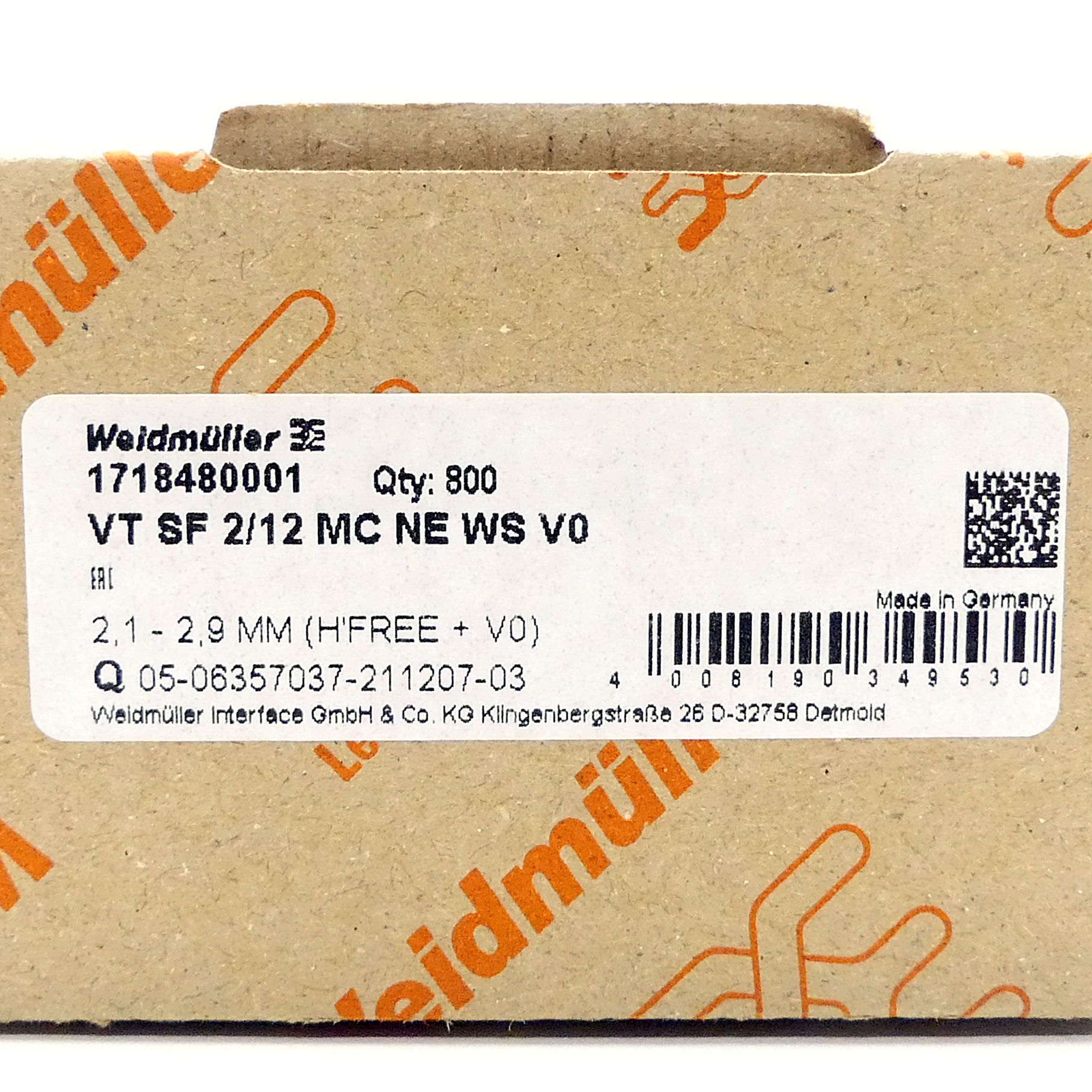 Conductor markers VT SF 2/12 MC NE WS V0 (800 pcs.) 