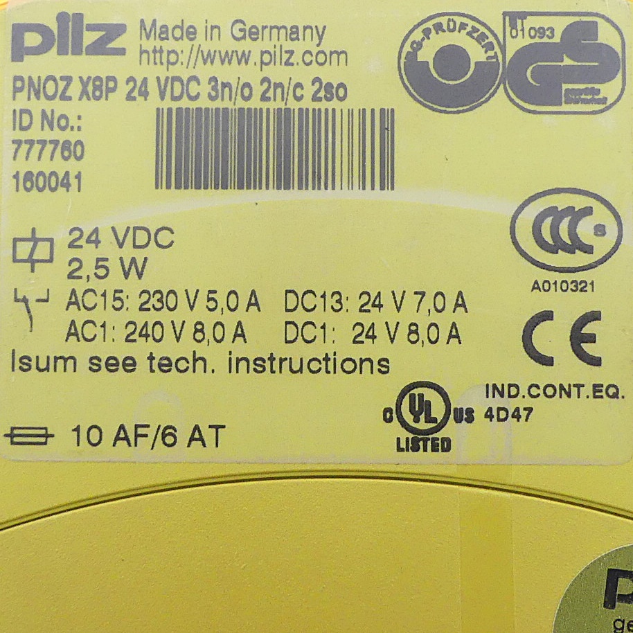 PNOZ X8P Safety Switchgear 