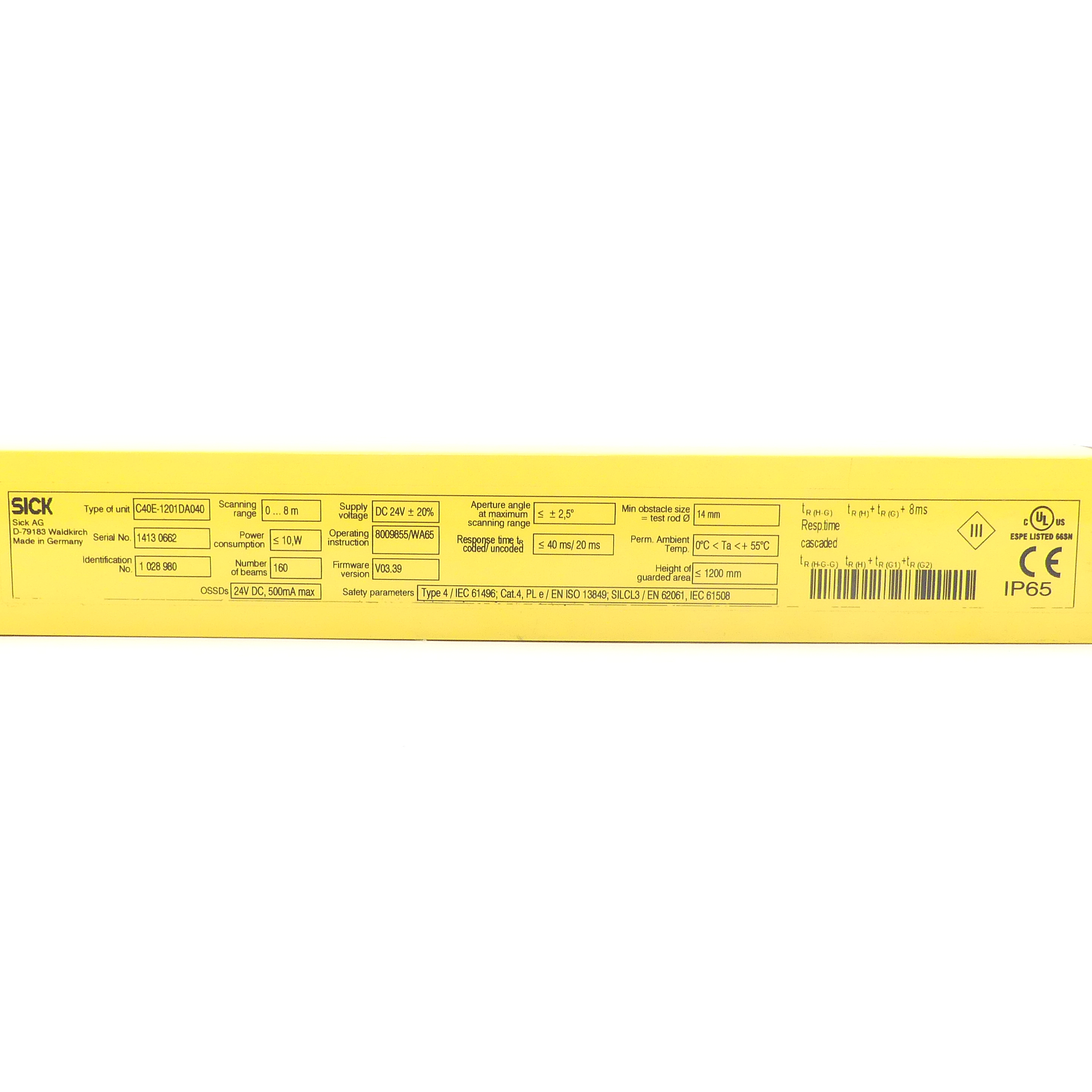 Safety light curtain C40E-1201DA040 