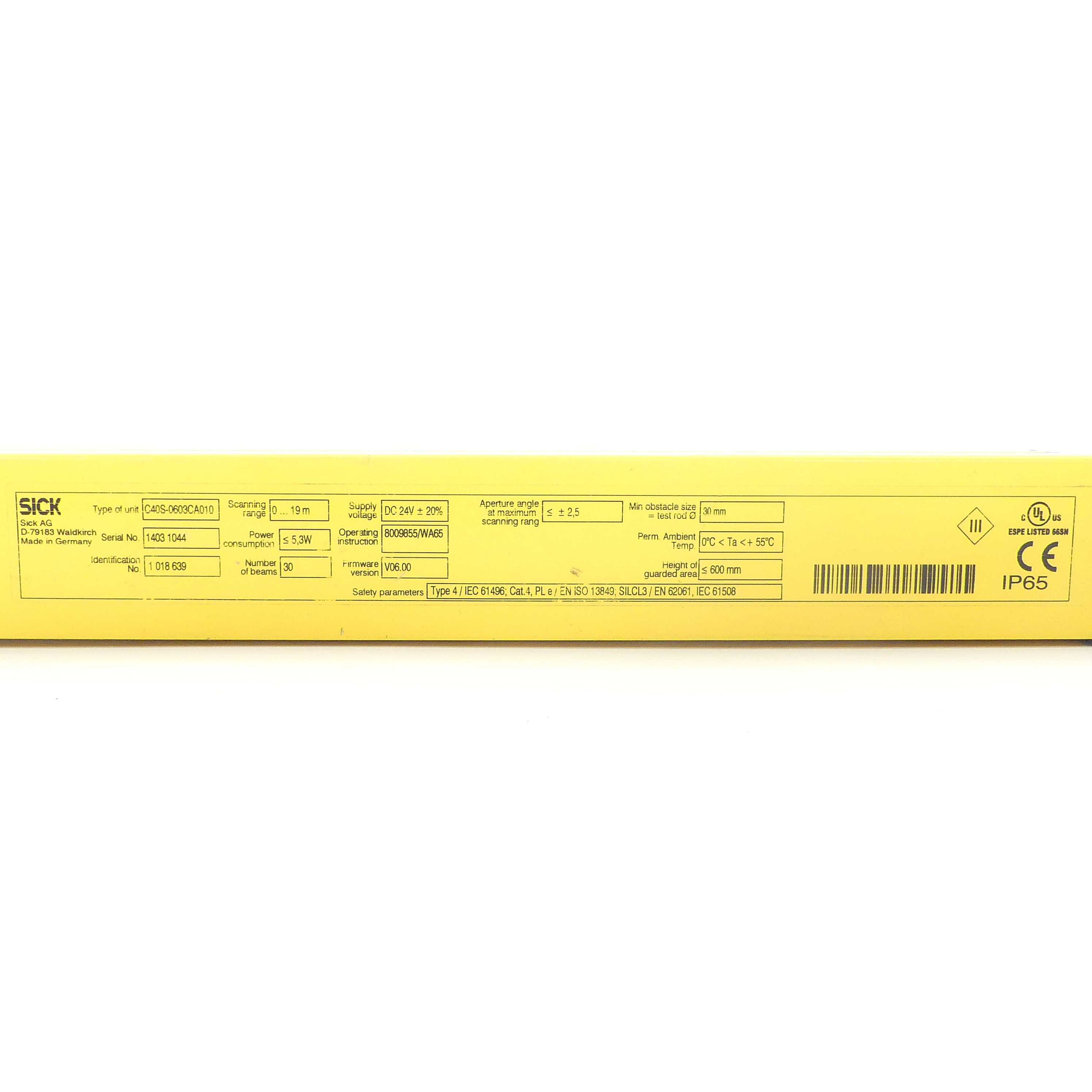 Safety light curtain C40S-0603CA010 