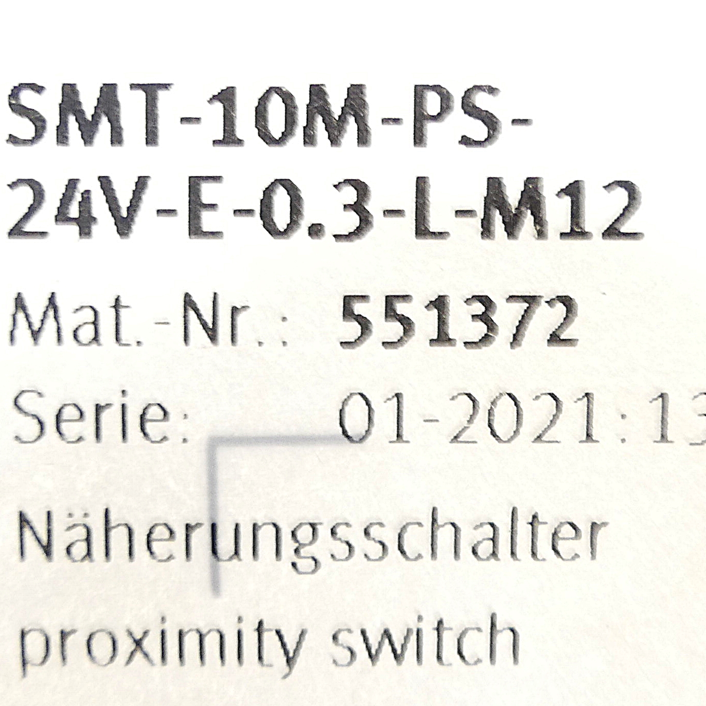 Proximity switch SMT-10M-PS-24V-E-0,3-L-M8D 