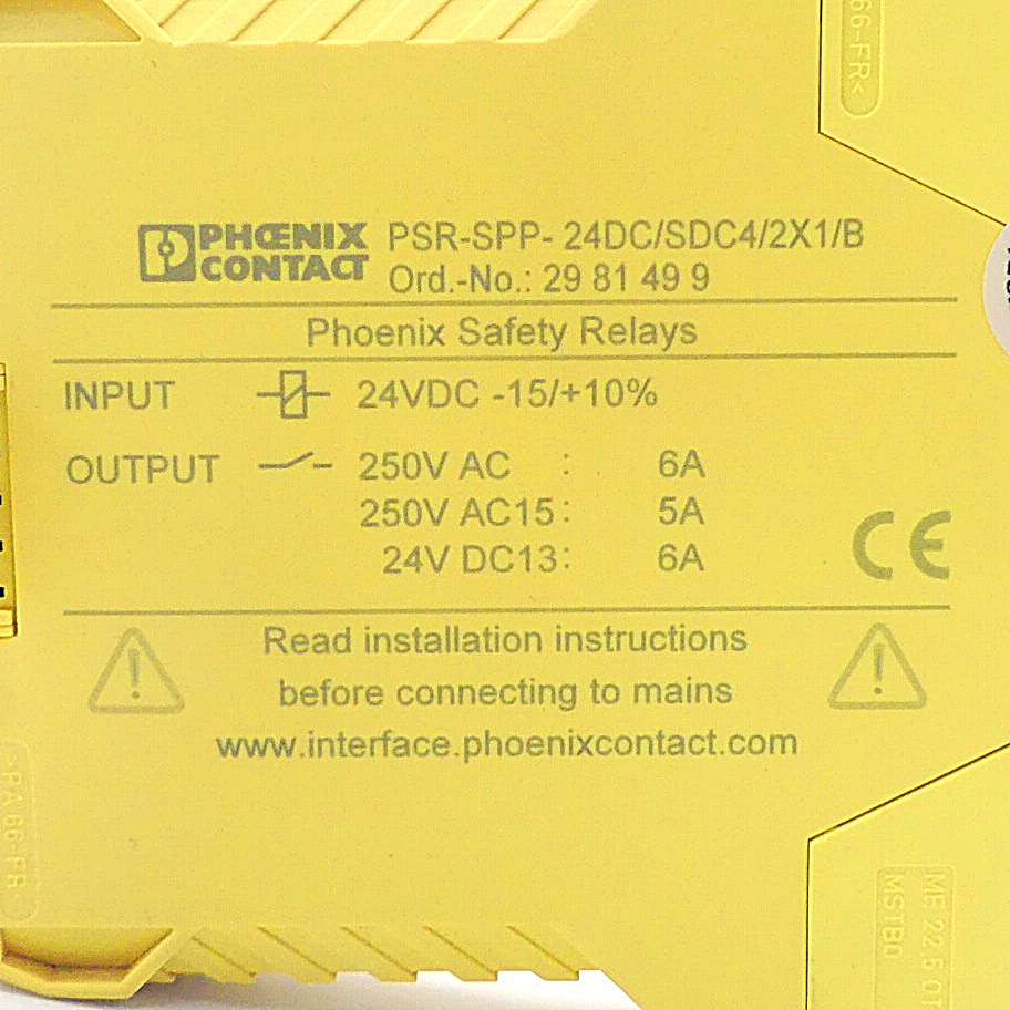 Safety relay PSR-SPP-24DC/SDC4/2X1/B 