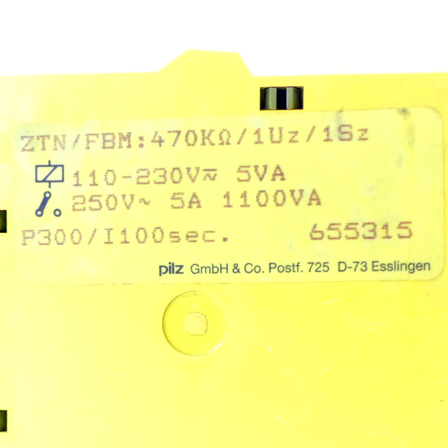 Safety relay ZTN/FBM:470KOhm/1Uz/1Sz 