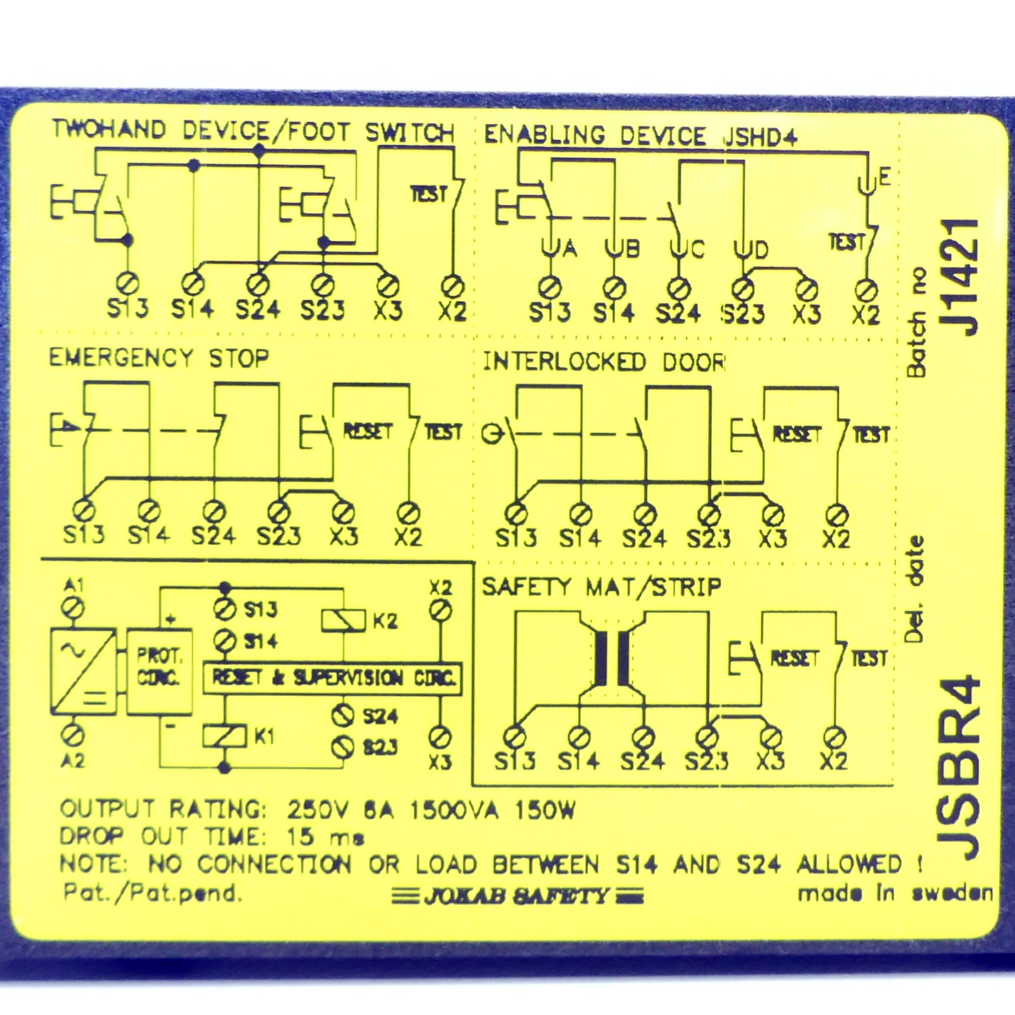 Safety relay JSBR4 