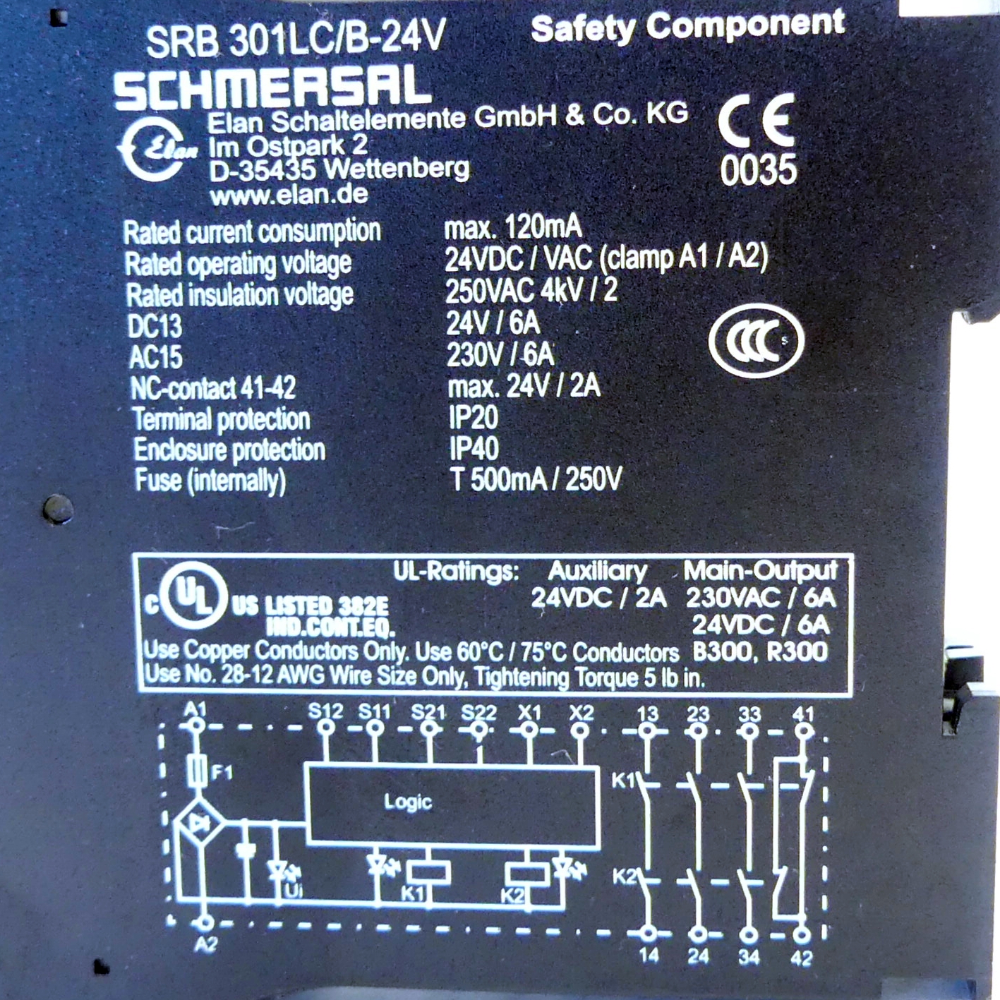 Sicherheitsrelais SRB301LC/B 24V 