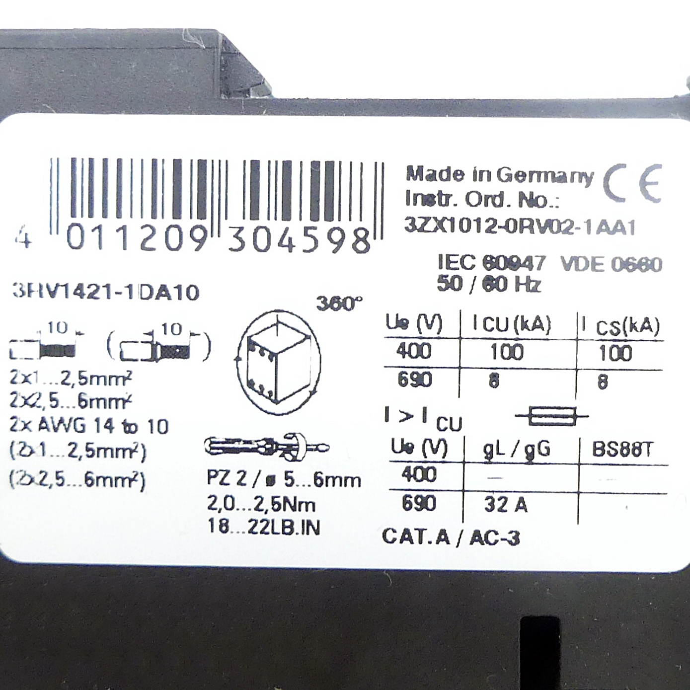 Circuit breaker 3RV1421-1DA10 